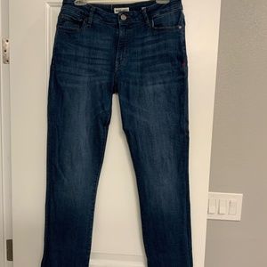 Warp & Weft Size 28x30 Dark Blue Distressed Straight Jeans